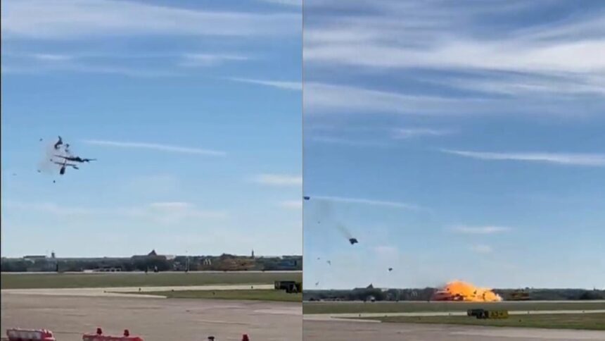 Aviones de guerra antiguos chocaron durante exhibición aérea en Dallas +VIDEOS