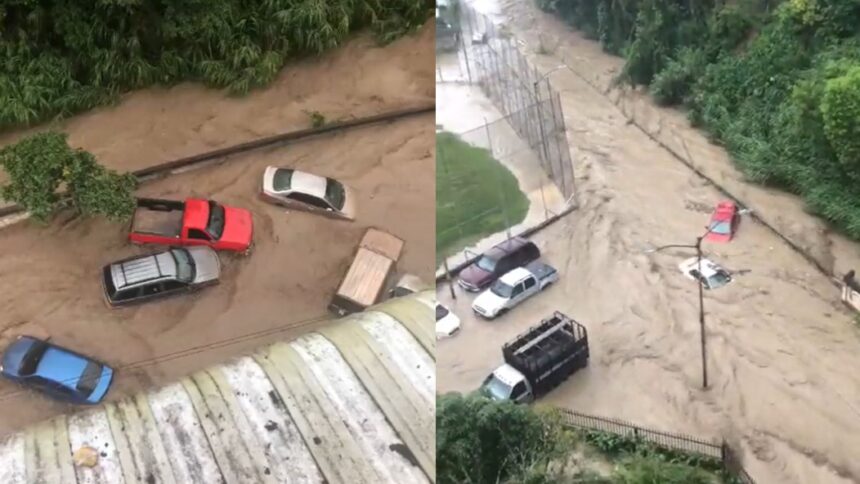 quebradas desbordadas se llevaron hasta carros