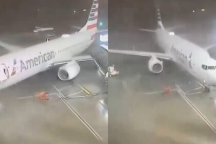 El fuerte viento que azota Texas desde hace unos días sigue generando zozobra. Esta vez, los ventarrones fueron avión American Airlines