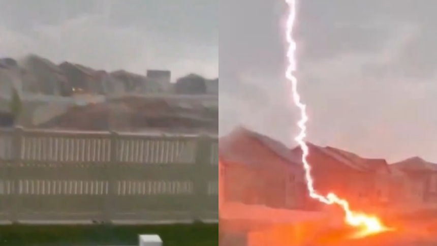Un video viral en las redes sociales, porque en el mismo se captó el impactante momento cuando un rayo cayó frente una casa en Utah (EEUU).