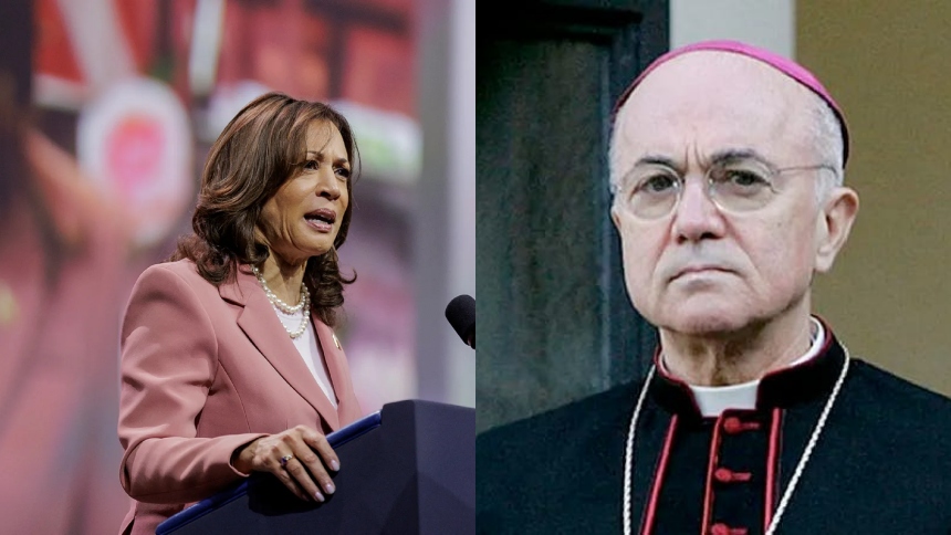 El exenviado del Vaticano en EEUU, Carlo Maria Vigano, calificó a la vicepresidenta de del de ese país y candidata presidencial demócrata, Kamala Harris, como "un monstruo infernal que obedece a Satanás".  