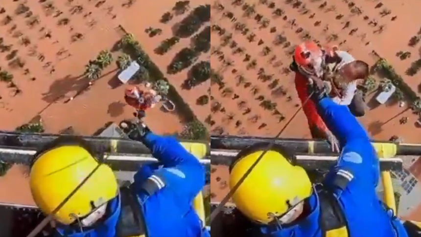 Video de impacto: Así fue el heroico rescate de un bebé y su madre tras desastre en España