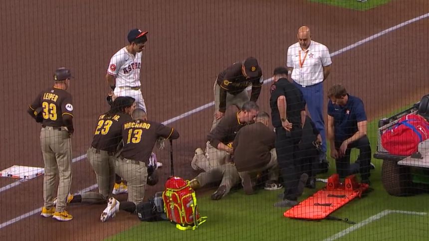 EN VIDEO: El choque por el que Luis Arráez debió ser sacado del campo en camilla este 20Abr