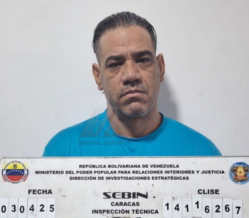 La foto de la ficha policial del Sebin que confirmaría que el "papá de Leito Oficial" fue detenido al llegar al país