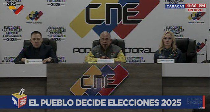 CNE ofreció los primeros resultados de las elecciones de este 25May