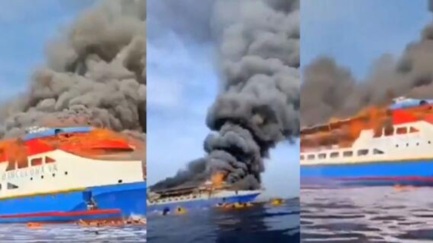 TERROR EN INDONESIA: Ferry con casi 300 personas a bordo se incendió mientras navegaba