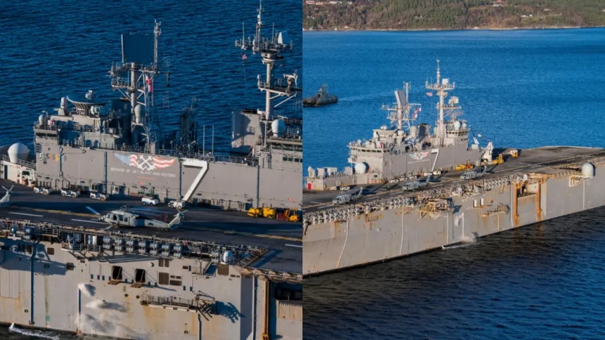 Las primeras fotografías del despliegue del buque de asalto anfibio USS Iwo Jima (LHD 7) fueron difundidas por la Marina de EEUU, mostrando operaciones militares en pleno Atlántico mientras la embarcación se dirige al Caribe.