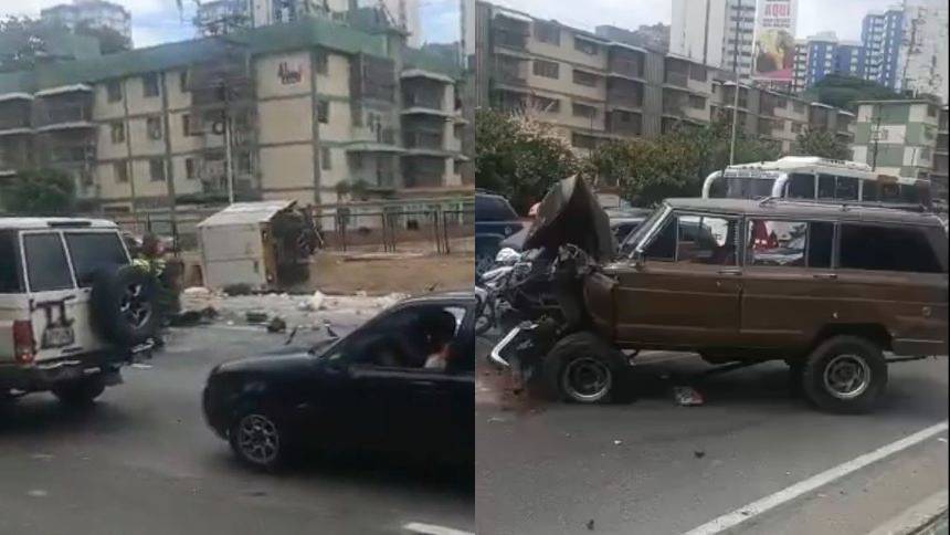 EN FOTOS: Aparatoso accidente en la Valle-Coche dejó al menos 11 heridos este 17Ago