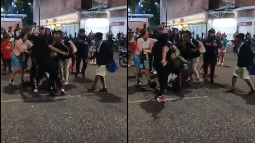 VIDEO: Mujer desarmó a un policía durante una riña escenificada en Petare