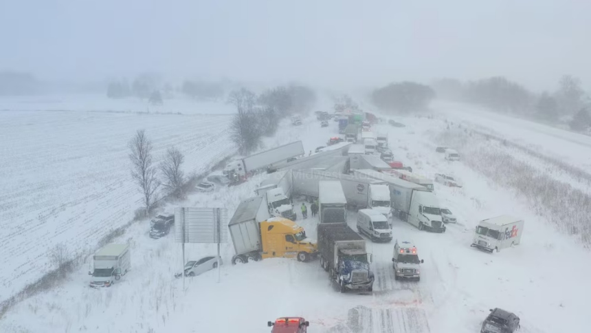 Una colisión masiva que involucró a más de 100 vehículos paralizó un tramo clave de la autopista I‑196, en el oeste de Michigan, generando una de las emergencias viales más significativas de la temporada invernal en Estados Unidos. 