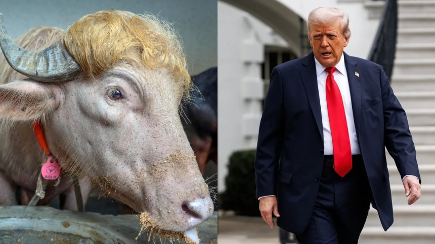 El Gobierno de Bangladés se convirtió en el insólito salvador del búfalo albino, que se volvió viral por su peinado parecido a al presidente de los Estados Unidos, Donald Trump, y que iban a ser sacrificado por tradición musulmana.  