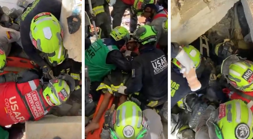 El menor fue rescatado con vida tras horas de trabajo.