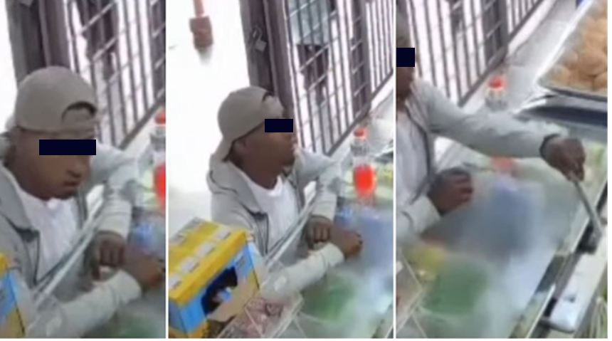 El joven hurtó el celular en un negocio ubicado en el 23 de Enero, en caracas. Fotos capturas de video RRSS.