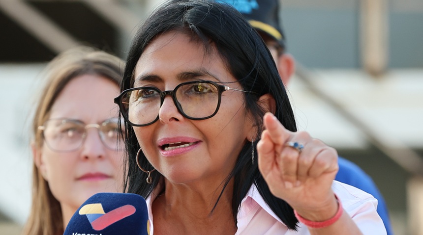 Delcy Rodríguez aseguró petrolero que el acuerdo con EEUU servirá para mejorar la calidad de vida de los venezolanos. Foto cortesía Prensa Presidencial