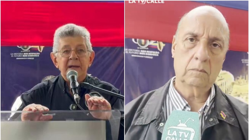 Henry Ramos Allup y Williams Dávila participaron en los actos del 85 aniversario de AD. Fotos capturas de videos RRSS.