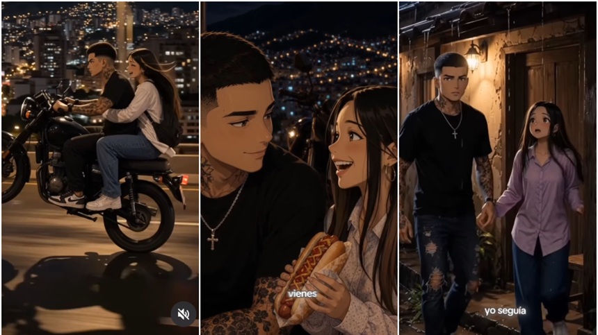 "La novela del Brayerson", hecha con IA acumula en Instagram y TikTok, miles de vistas y reproducciones. Fotos capturas de videos RRSS.